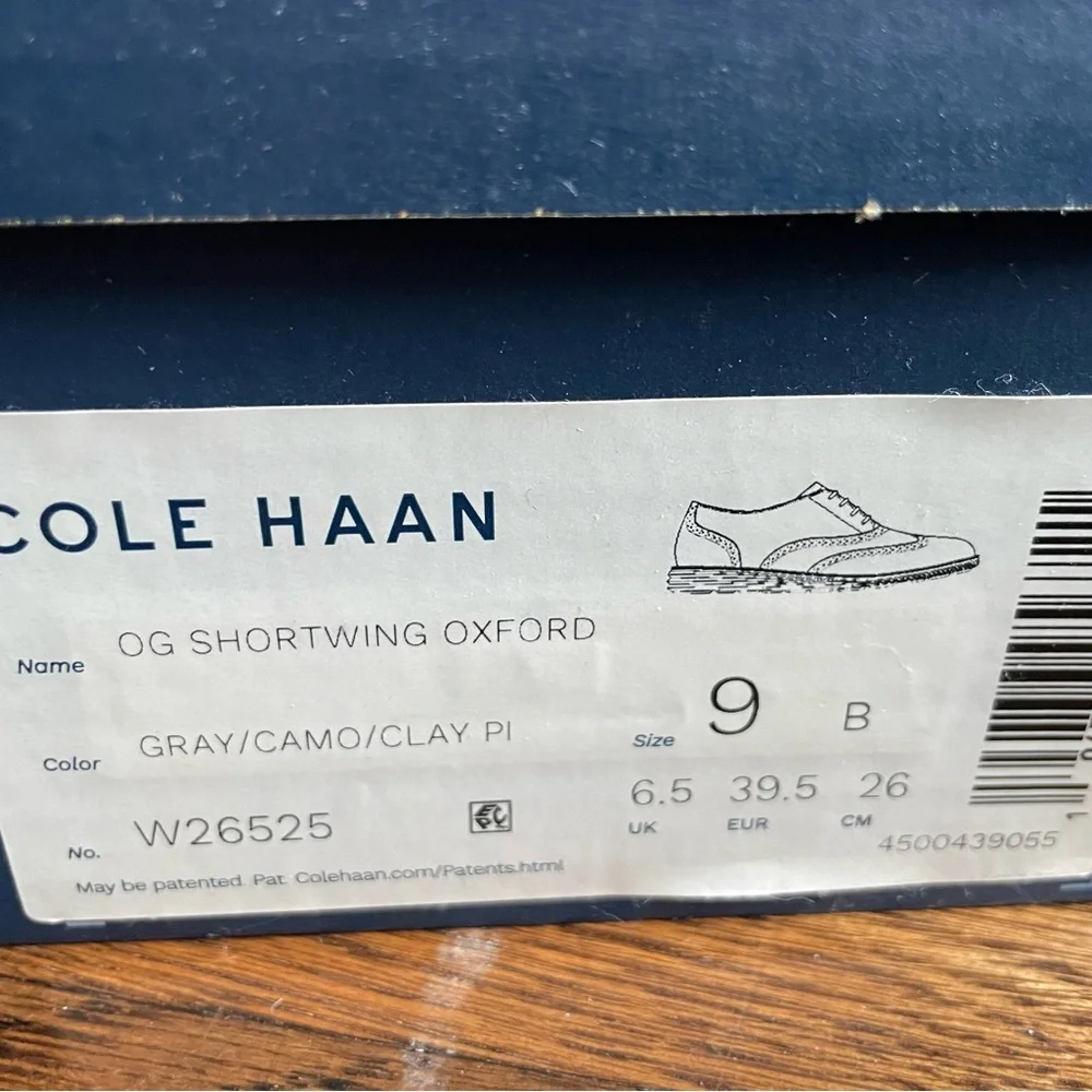 Cole Haan OG Shortwing Oxford Gray/Camo/Pink women’s 9 new in box - Picture 5 of 6